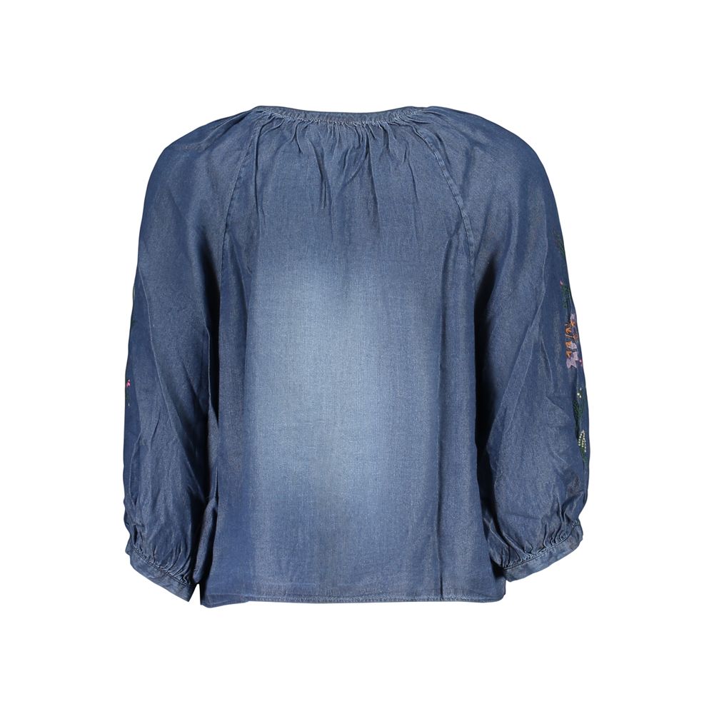 Desigual Damenhemd aus blauem Lyocell