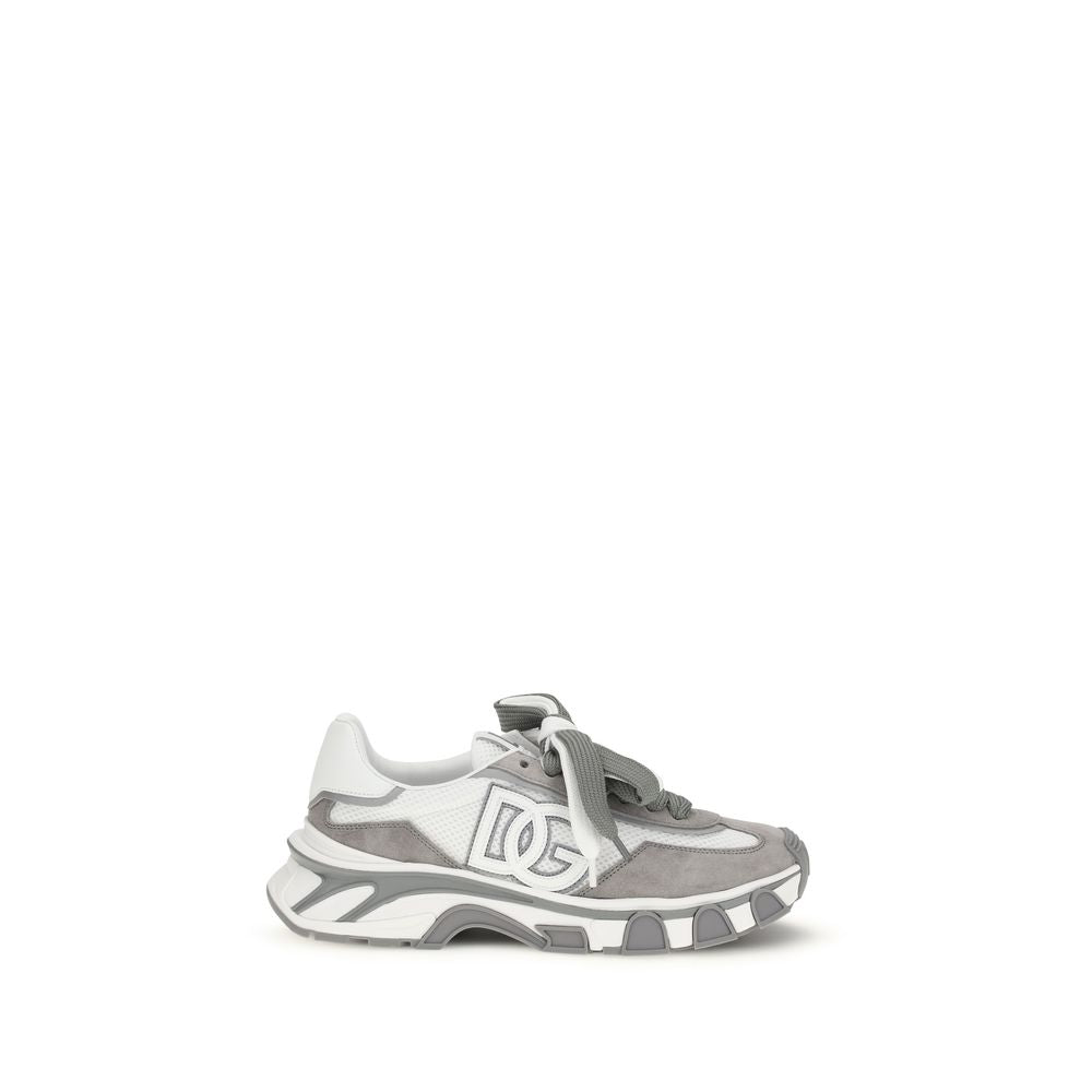 Dolce & Gabbana Graue Kalbsleder Bos Taurus Athletic Sneaker