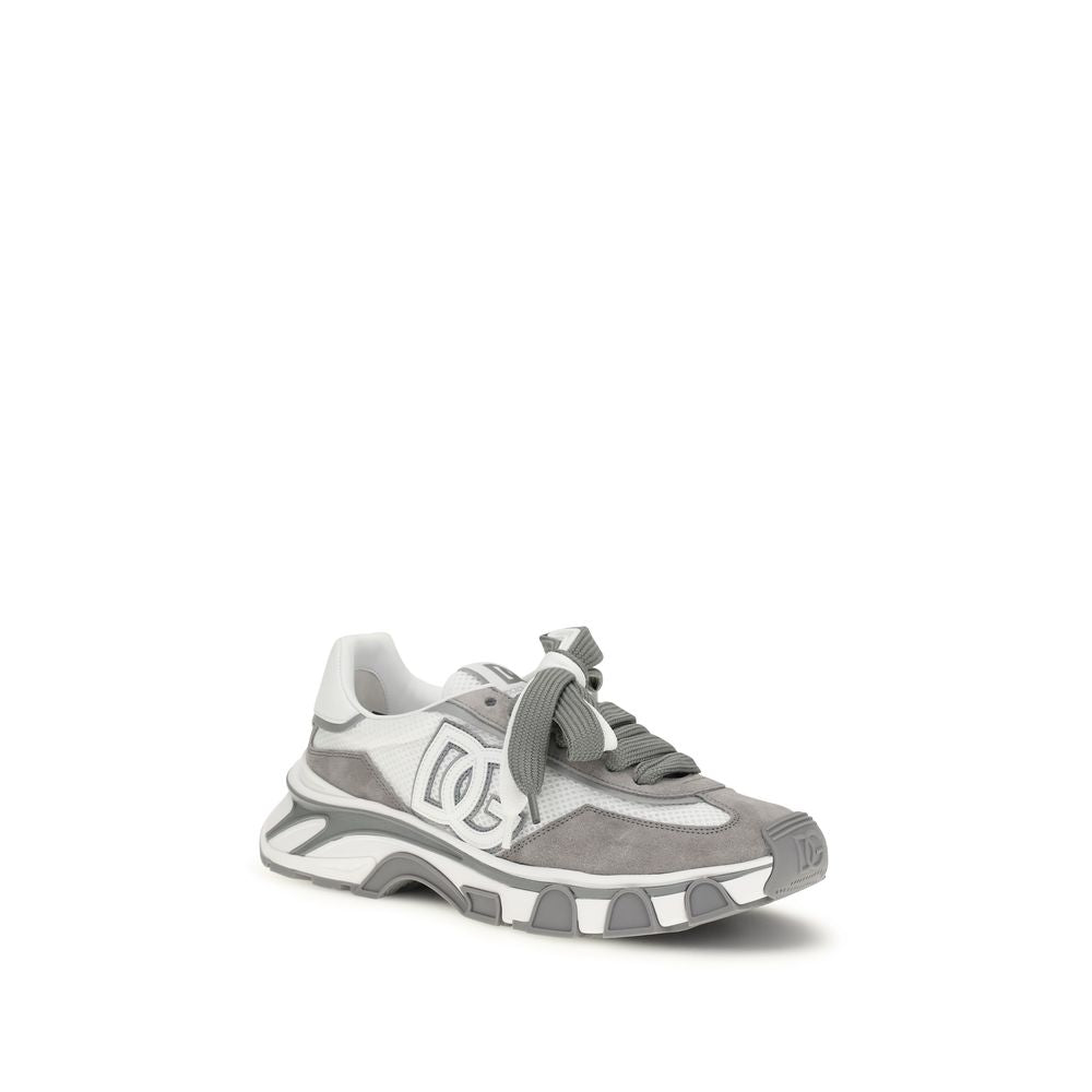 Dolce & Gabbana Graue Kalbsleder Bos Taurus Athletic Sneaker