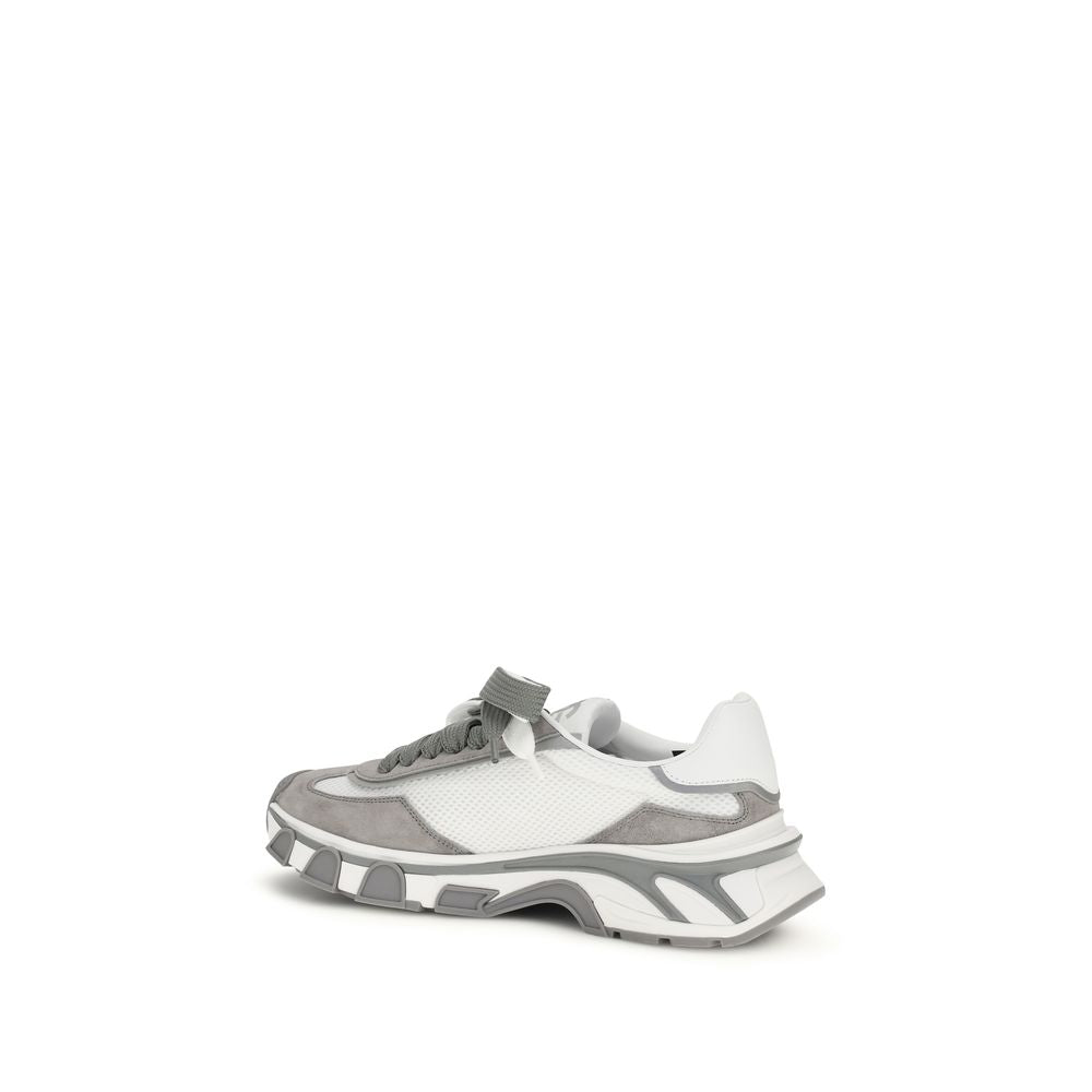 Dolce & Gabbana Graue Kalbsleder Bos Taurus Athletic Sneaker