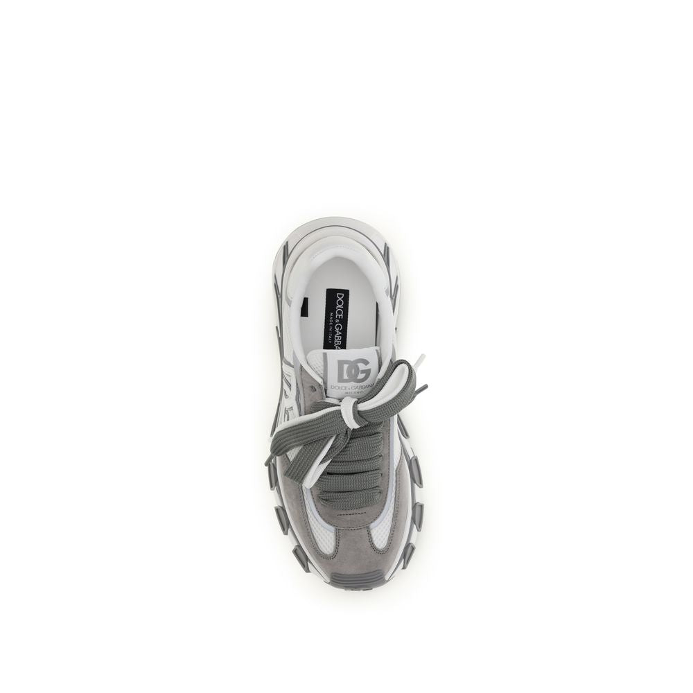 Dolce & Gabbana Graue Kalbsleder Bos Taurus Athletic Sneaker