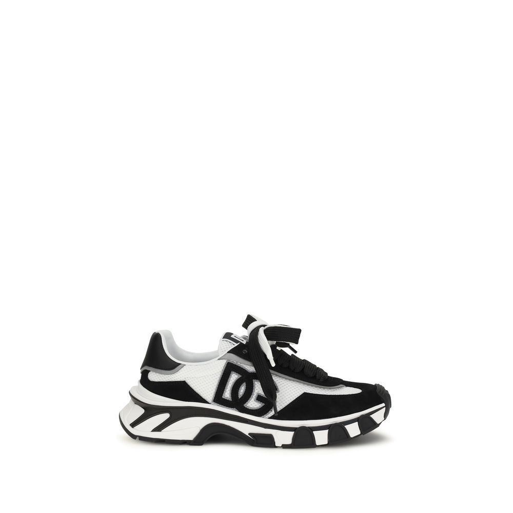 Dolce & Gabbana Schwarze Bos Taurus Kalbsleder Sneaker