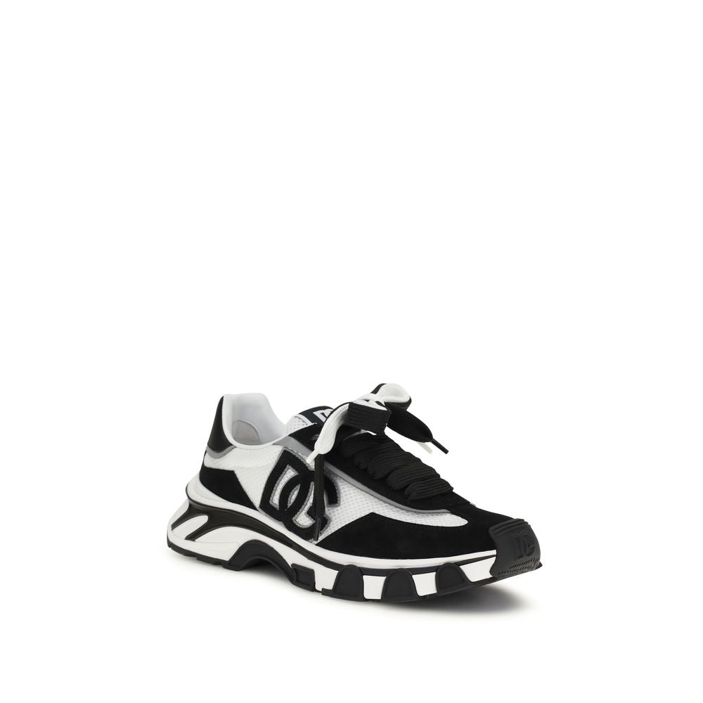 Dolce & Gabbana Schwarze Bos Taurus Kalbsleder Sneaker
