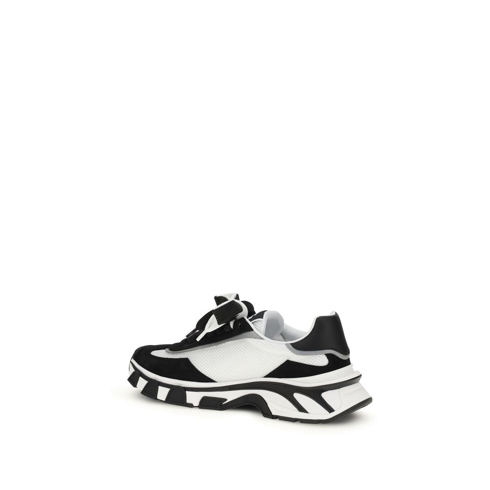 Dolce & Gabbana Schwarze Bos Taurus Kalbsleder Sneaker