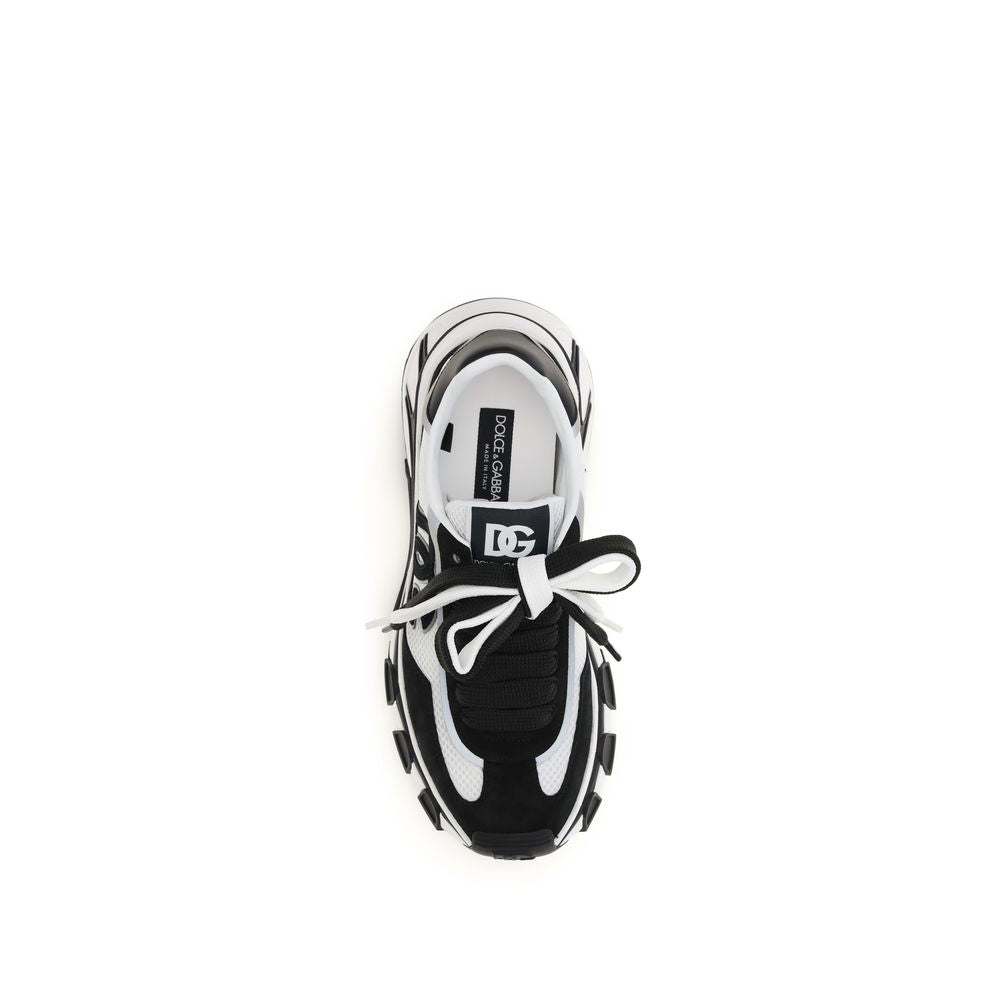 Dolce & Gabbana Schwarze Bos Taurus Kalbsleder Sneaker
