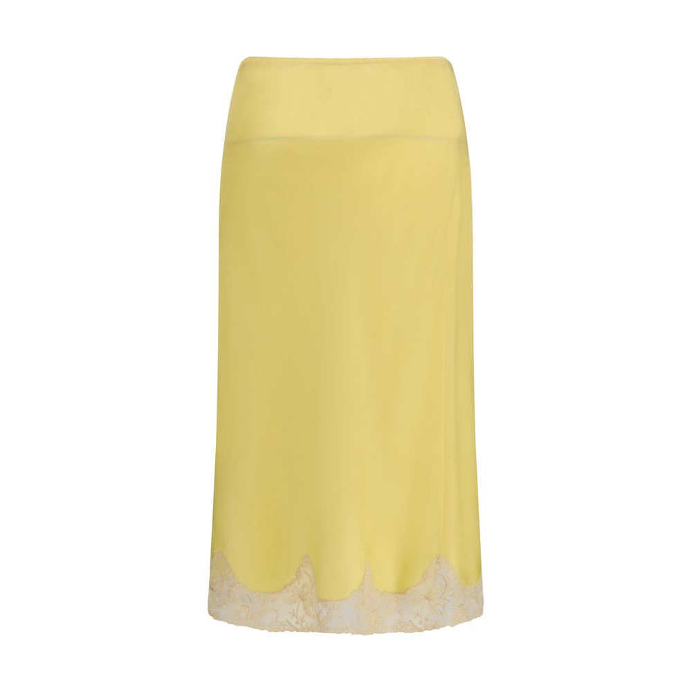 Saint Laurent Two-Tone Silk Midi Skirt