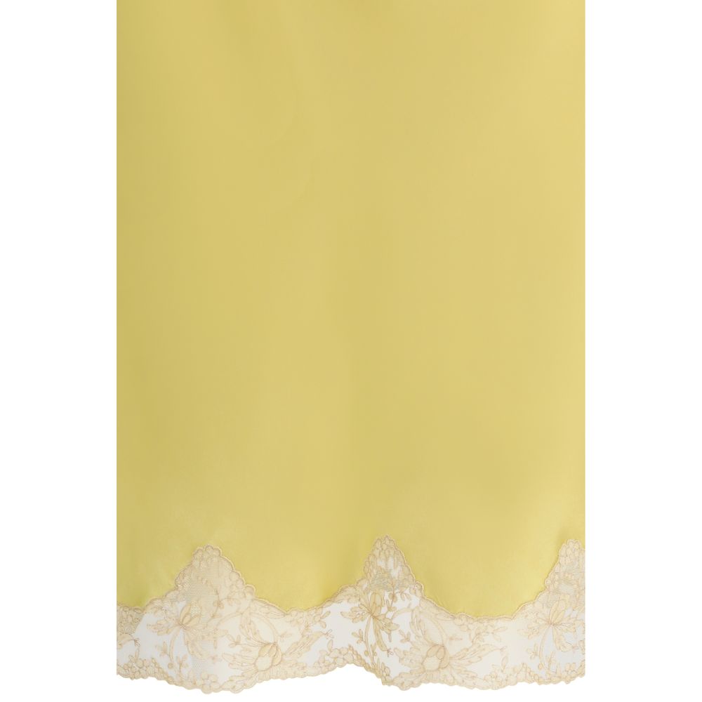 Saint Laurent Two-Tone Silk Midi Skirt