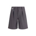 GR10K Graue Baumwoll-Bermudashorts