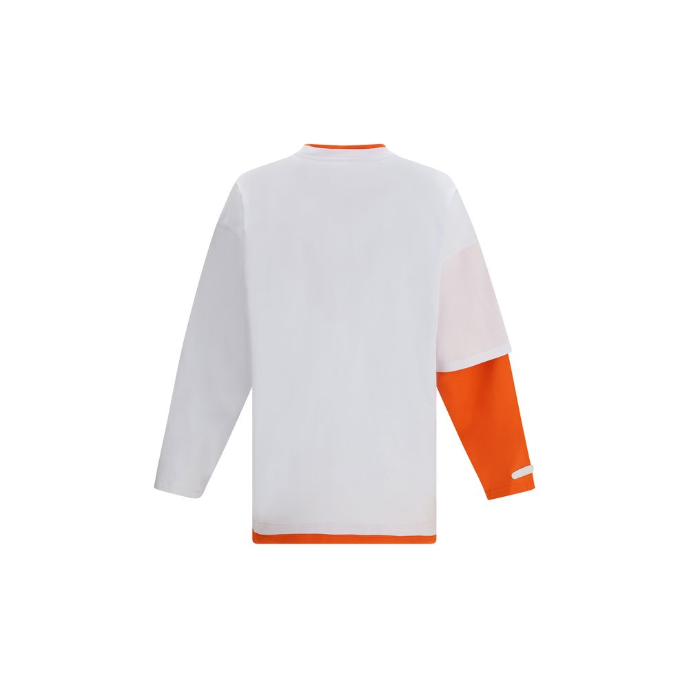 PDF Channel Weißes Langarm-T-Shirt aus Baumwolle