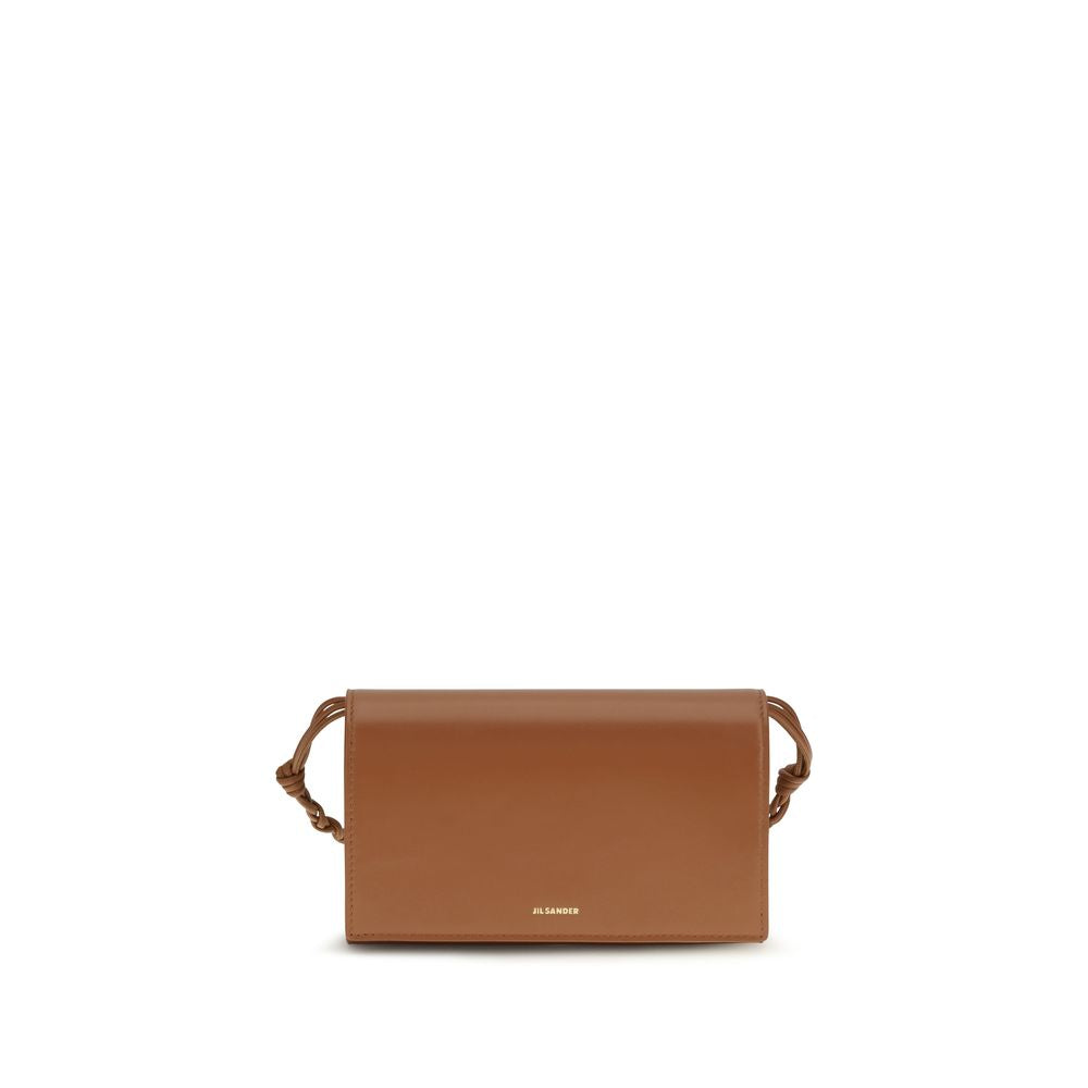 Jil Sander Brown Calfskin Bos Taurus Wallet