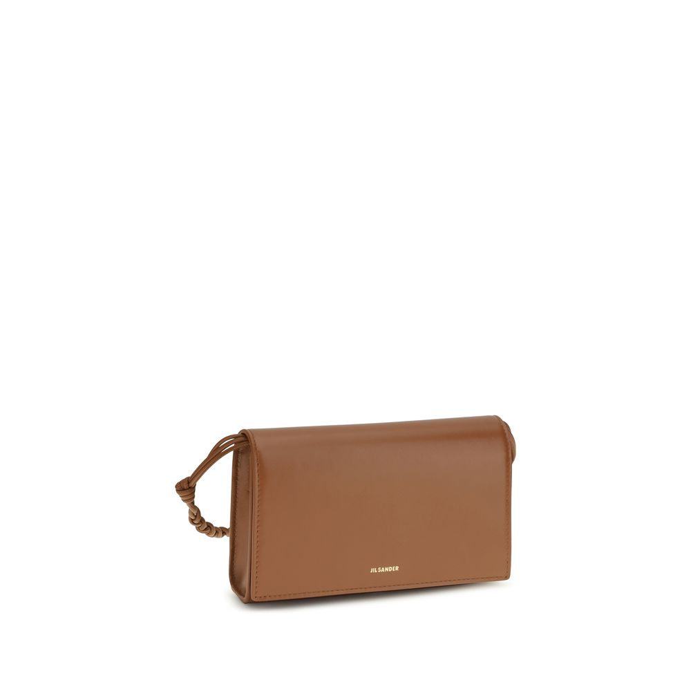 Jil Sander Brown Calfskin Bos Taurus Wallet