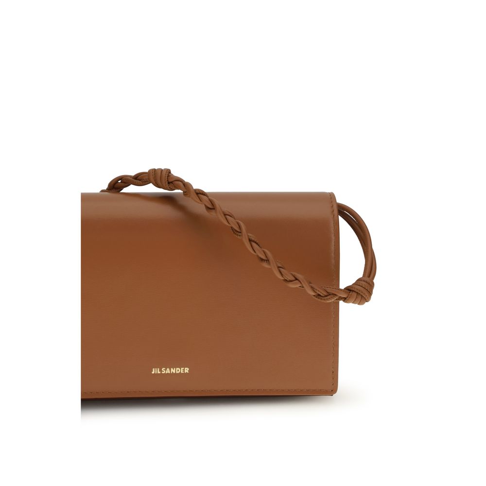 Jil Sander Brown Calfskin Bos Taurus Wallet