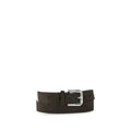 Brunello Cucinelli Schwarzer Kalbsleder Bos Taurus Regular Gürtel