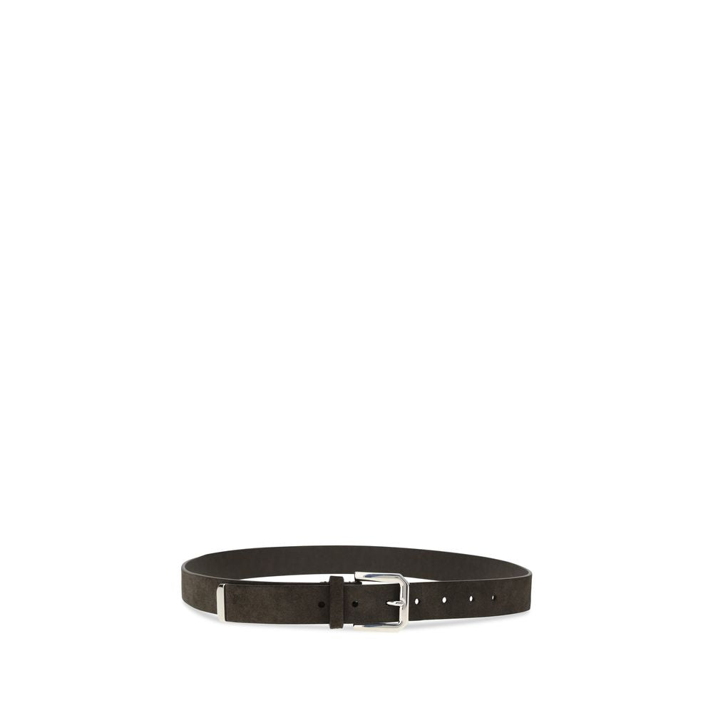 Brunello Cucinelli Schwarzer Kalbsleder Bos Taurus Regular Gürtel