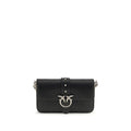 PINKO Schwarze Bos Taurus Kalbsleder Schultertasche