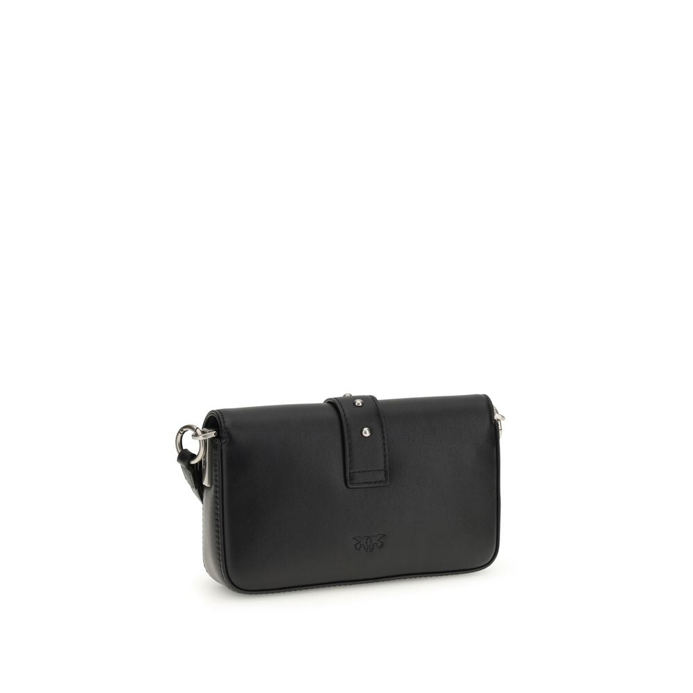 PINKO Schwarze Bos Taurus Kalbsleder Schultertasche