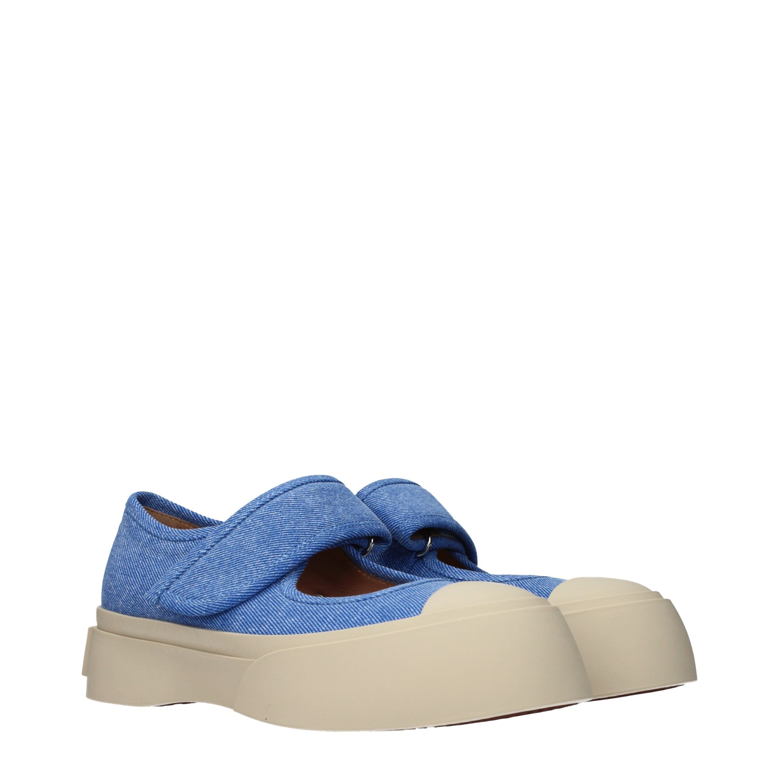 Marni Blaue Stoff-Sneakers mit niedrigem Schaft