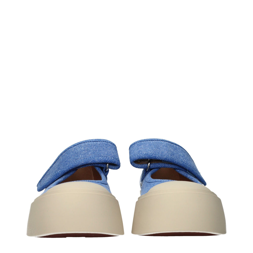 Marni Blaue Stoff-Sneakers mit niedrigem Schaft