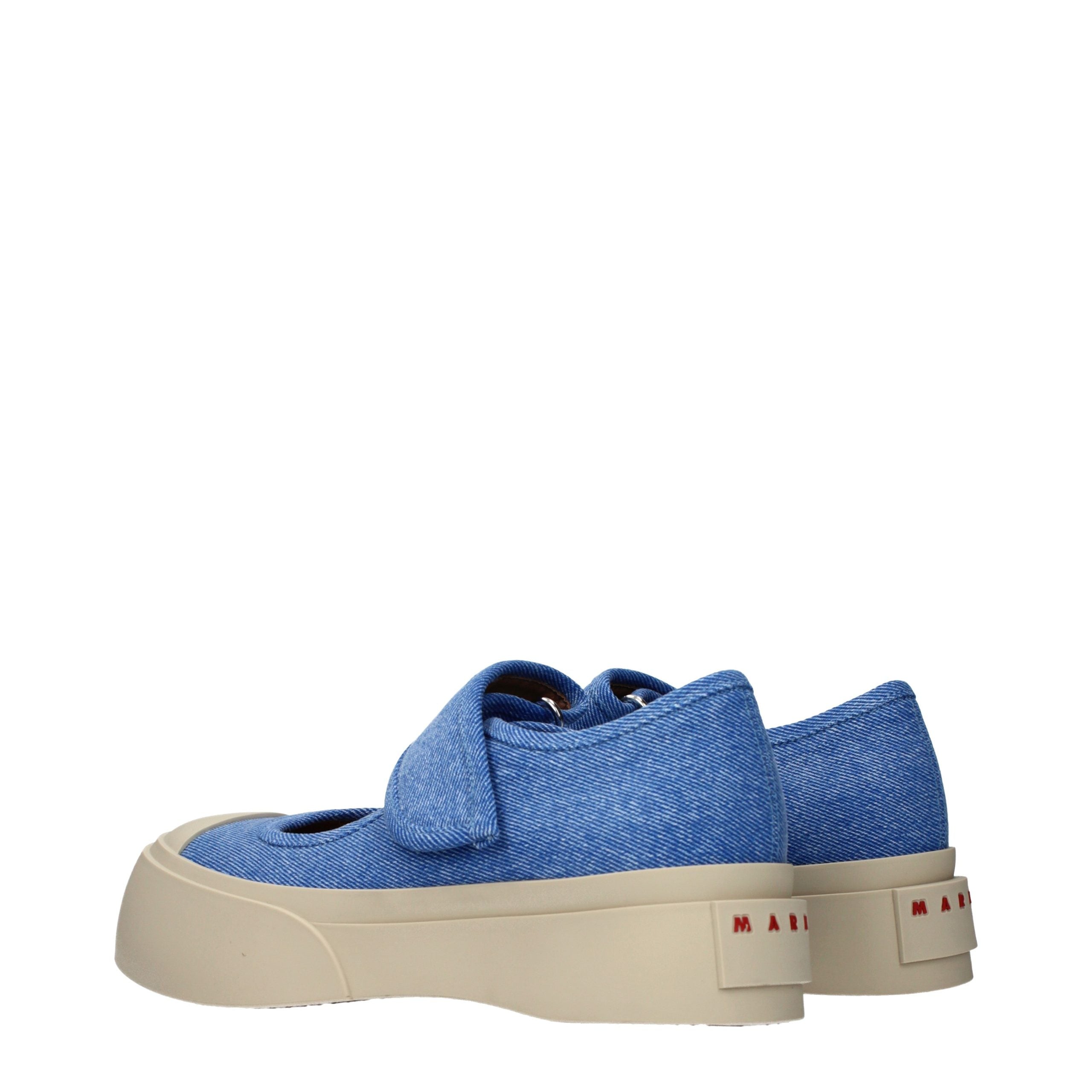 Marni Blaue Stoff-Sneakers mit niedrigem Schaft