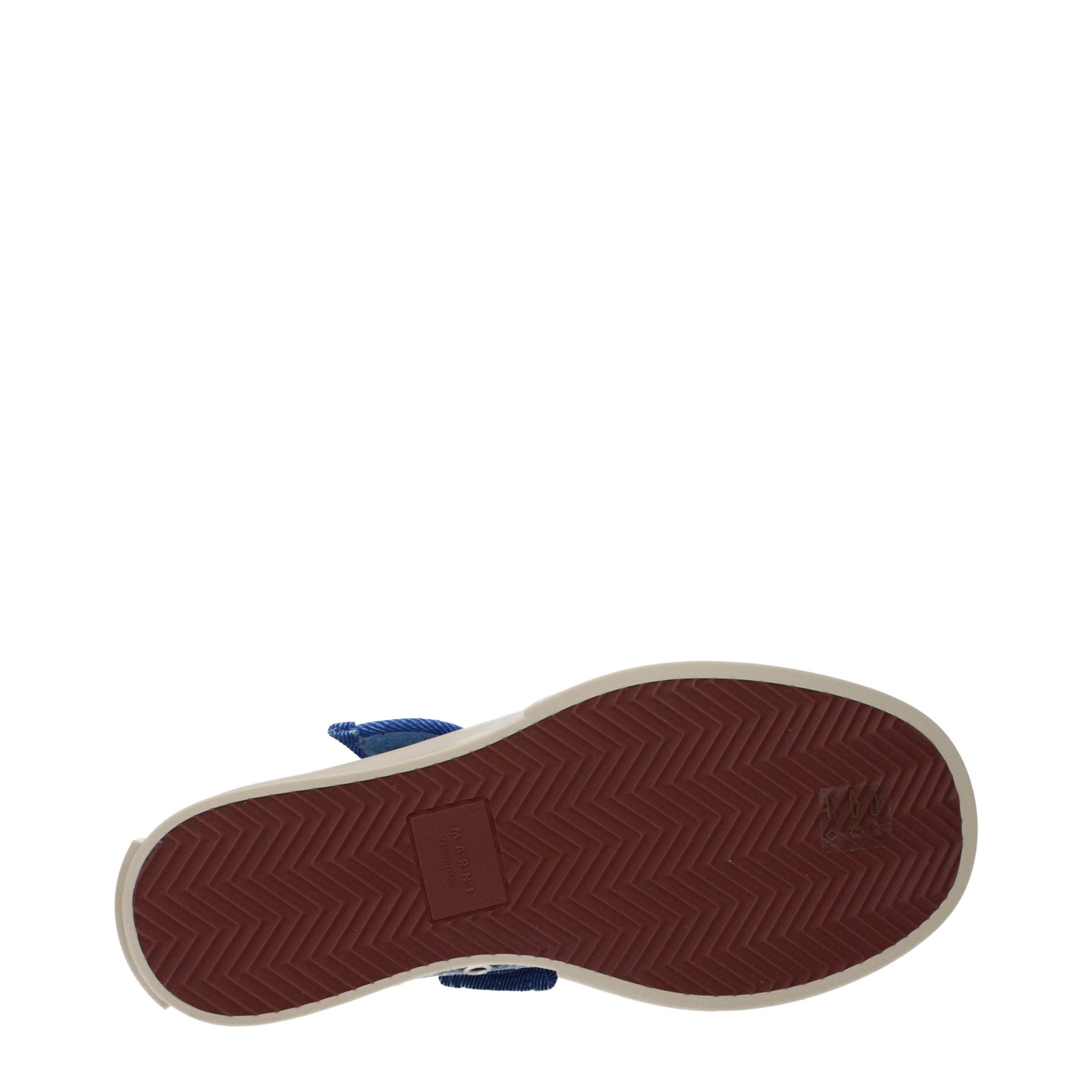 Marni Blaue Stoff-Sneakers mit niedrigem Schaft
