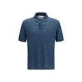Roberto Collina Blaues Poloshirt aus Leinen