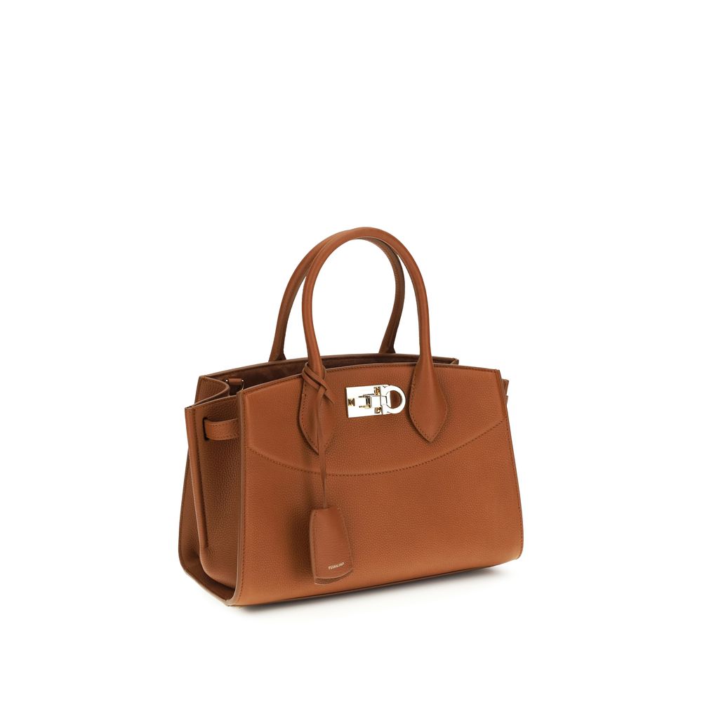 Ferragamo Braune Kalbsleder Bos Taurus Handtasche