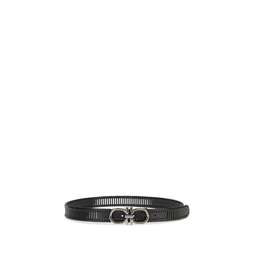 Ferragamo Schwarzer Kalbsleder Bos Taurus Regular Gürtel