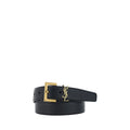 Saint Laurent Schwarzer Kalbsleder Bos Taurus Regular Gürtel