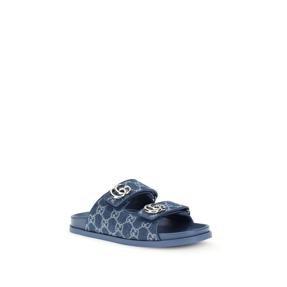 Gucci Blaue Sandalen aus Baumwolle