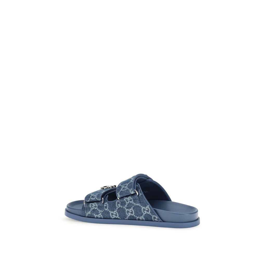Gucci Blaue Sandalen aus Baumwolle