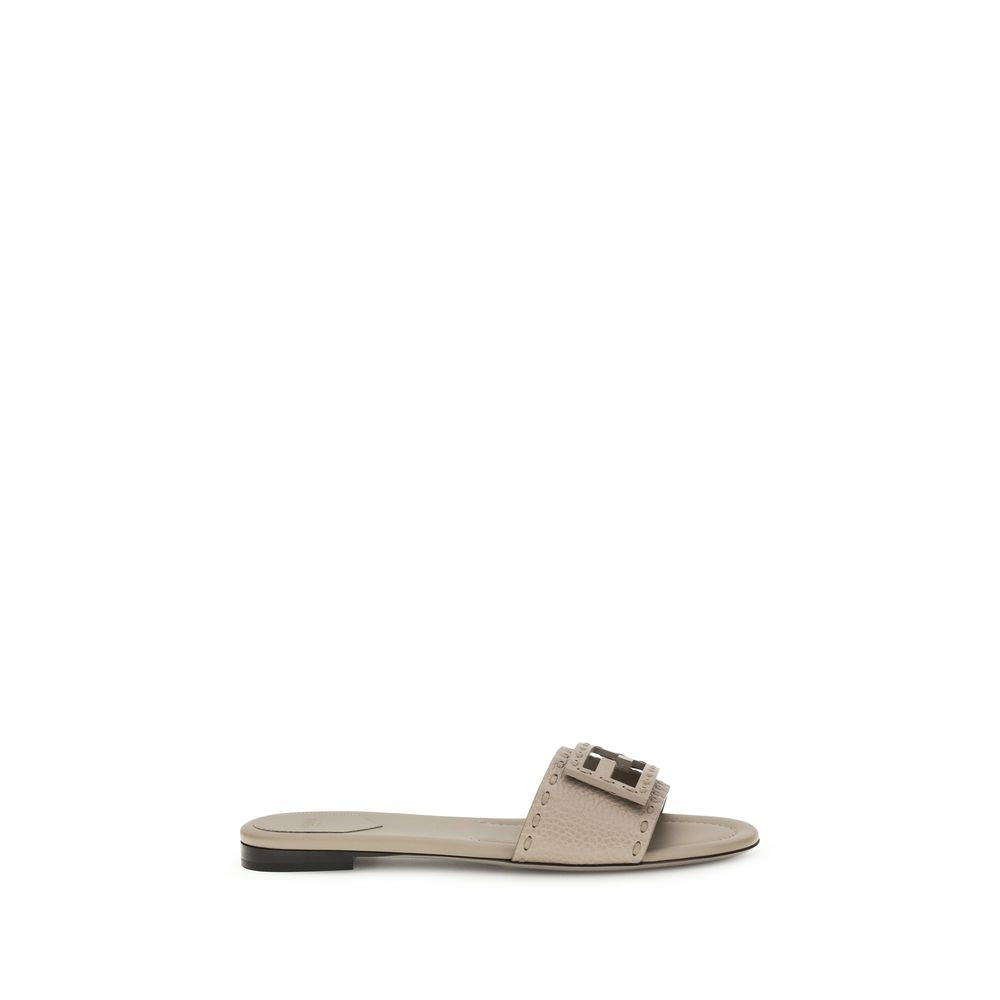 Fendi Graue Bos Taurus Kalbsleder-Sandalen