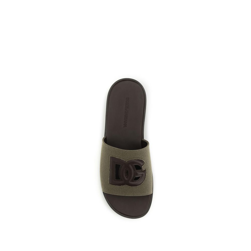 Dolce & Gabbana Zweifarbige Canvas-Sandalen
