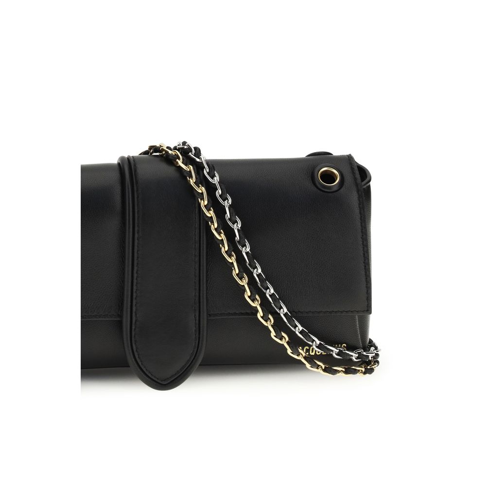 Jacquemus Schwarze Lammleder Schultertasche Ovis Aries Aries