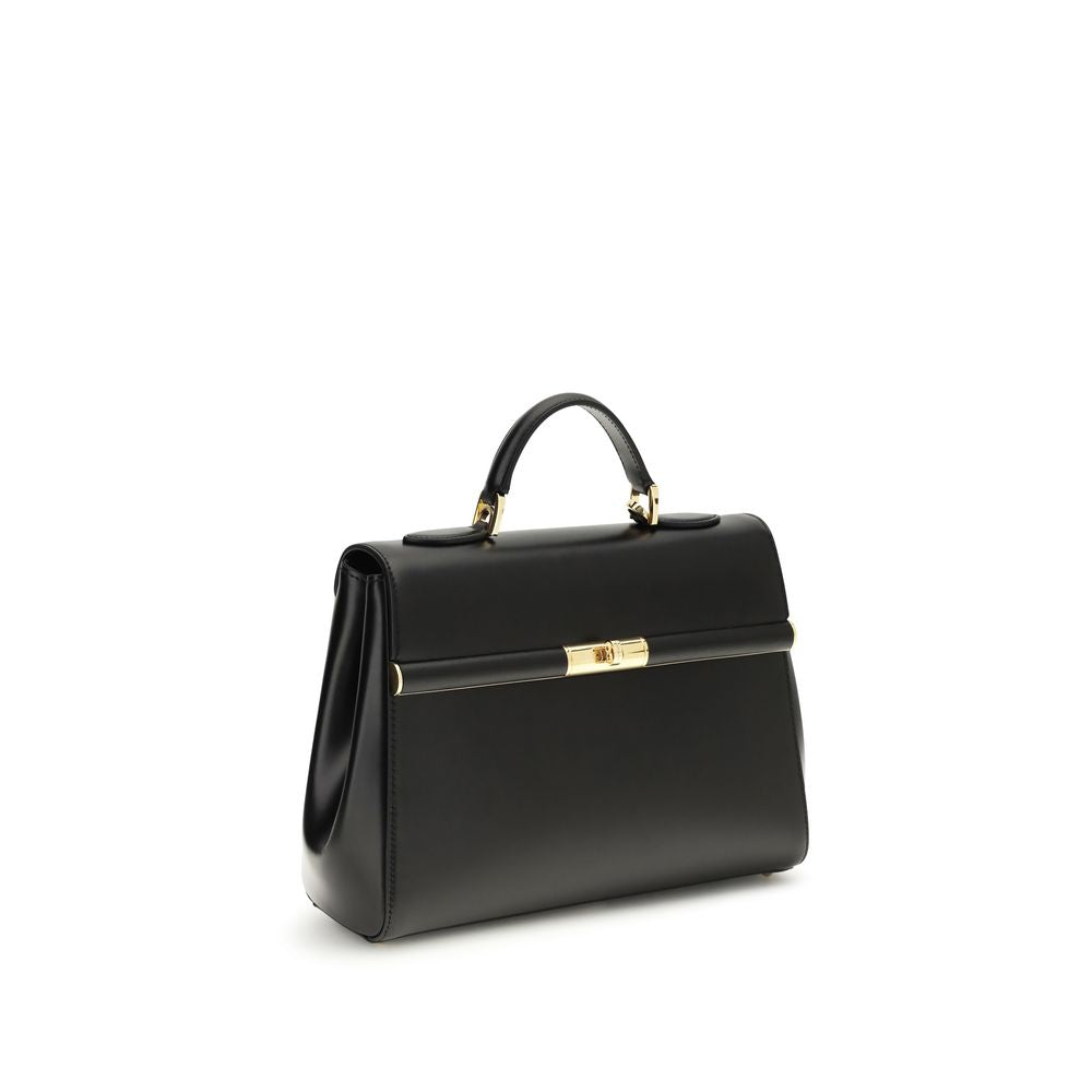 Dolce & Gabbana Schwarze Kalbsleder Bos Taurus Schultertasche
