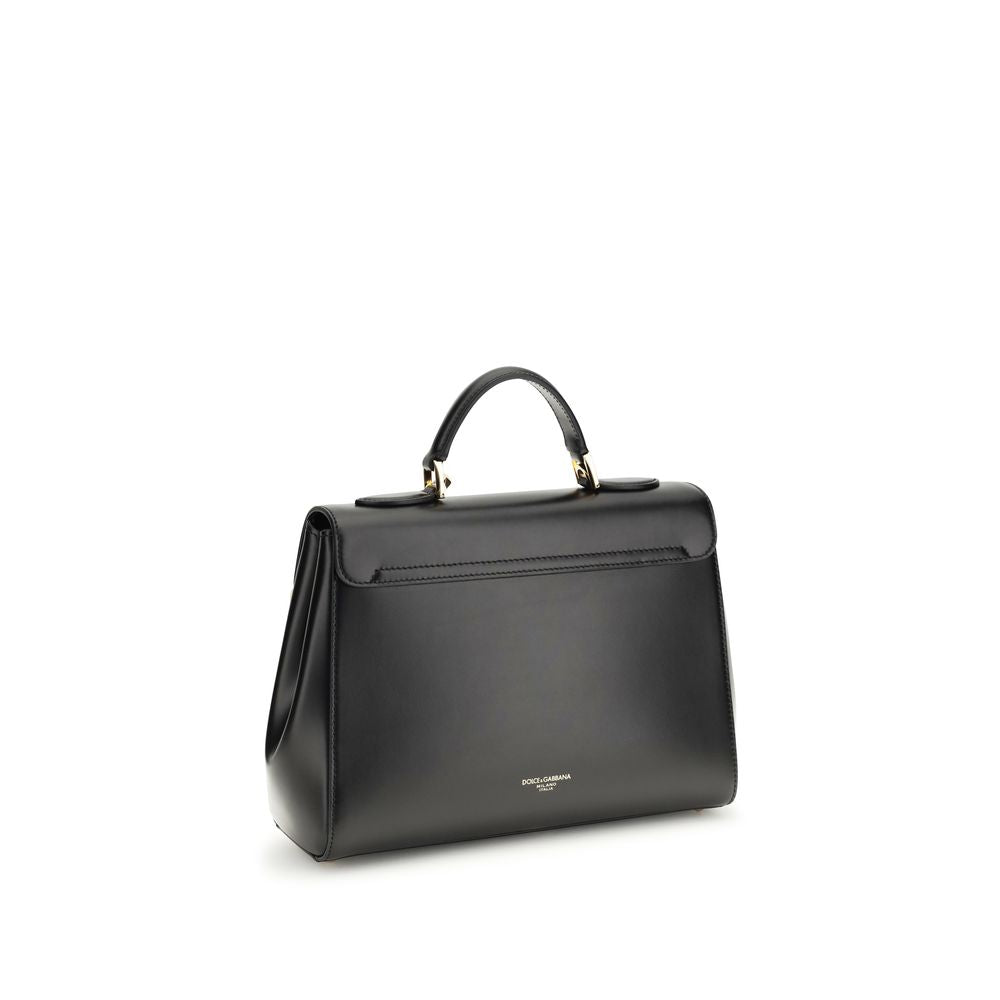 Dolce & Gabbana Schwarze Kalbsleder Bos Taurus Schultertasche