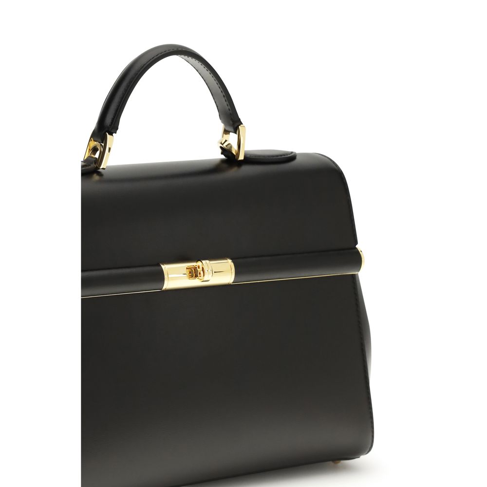 Dolce & Gabbana Schwarze Kalbsleder Bos Taurus Schultertasche