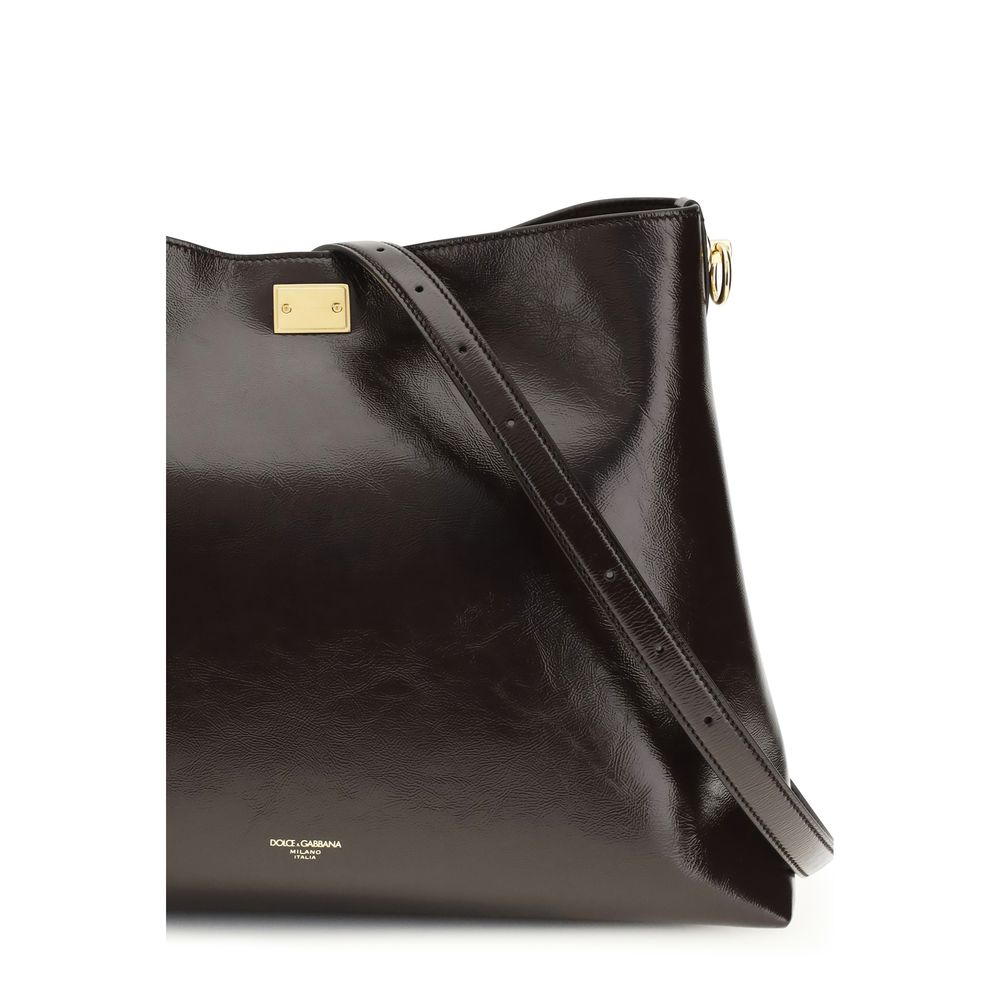 Dolce & Gabbana Brown Calfskin Bos Taurus Shoulder Bag