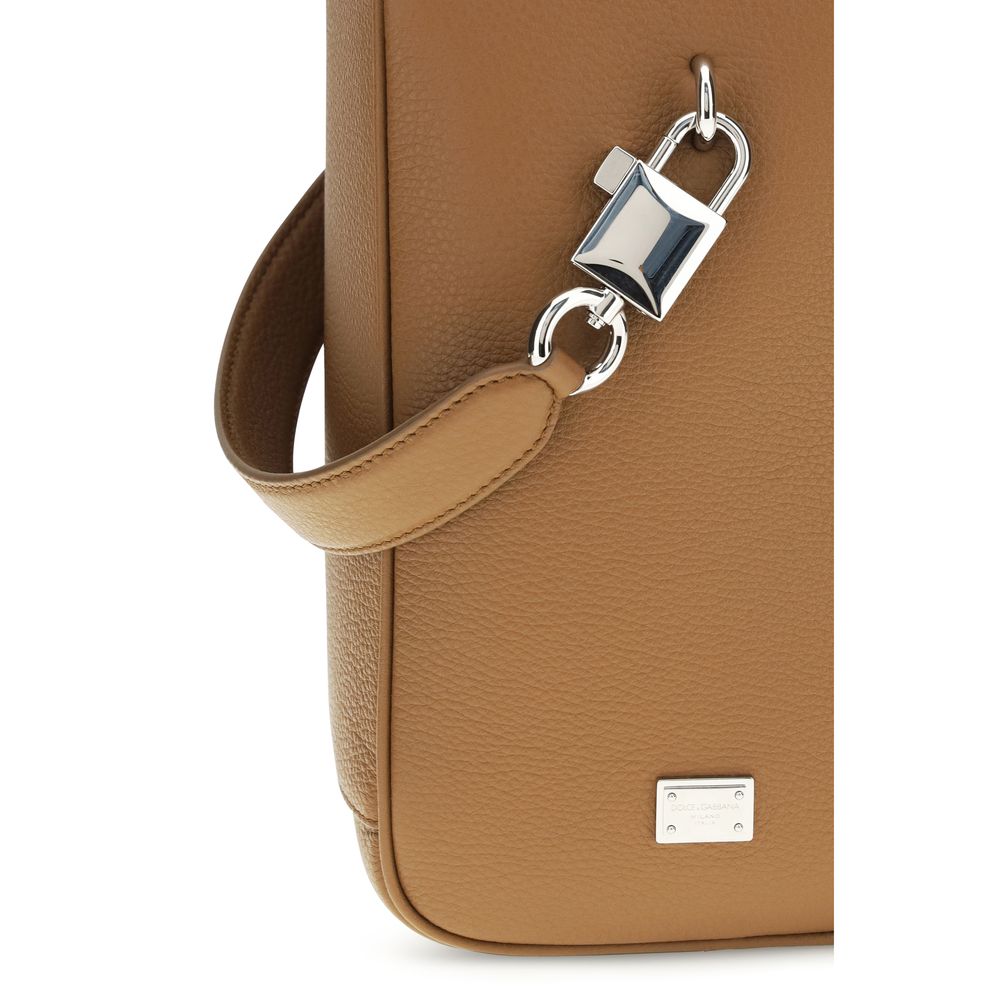 Dolce & Gabbana Brown Calfskin Bos Taurus Handbag