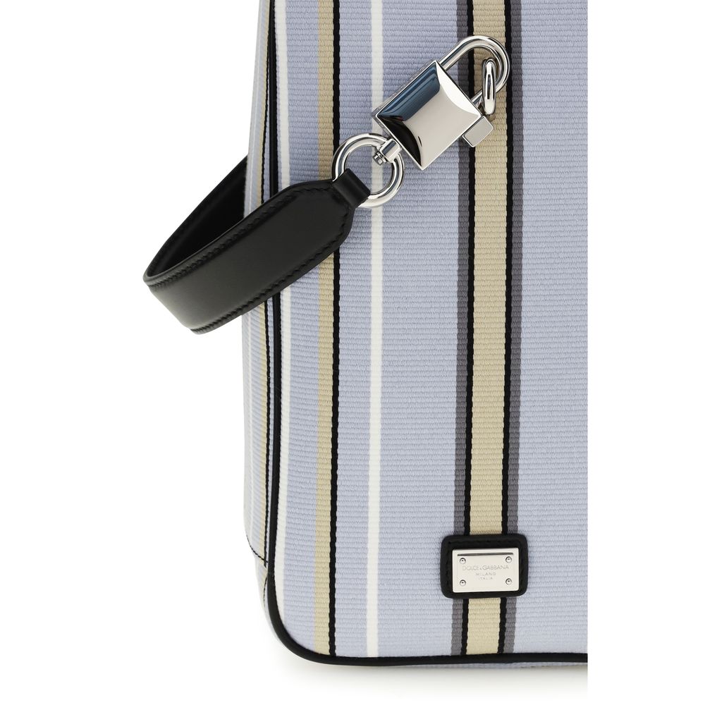 Dolce & Gabbana Blaue Baumwoll-Handtasche