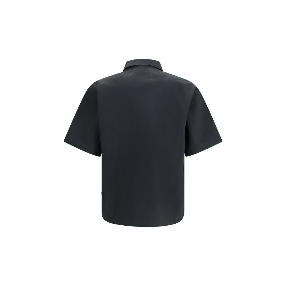 GR10K Schwarzes Baumwoll-T-Shirt mit kurzen Ärmeln