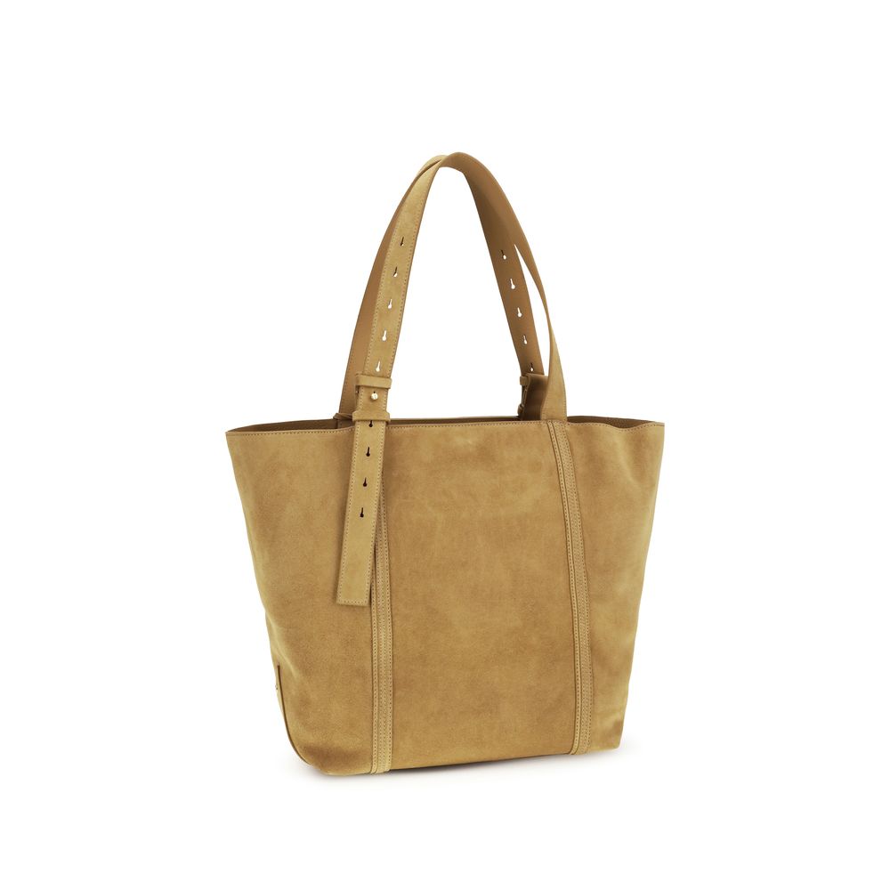 Golden Goose Beige Kalbsleder Bos Taurus Schultertasche