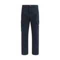 Stone Island Blue Cotton Cargo Trousers