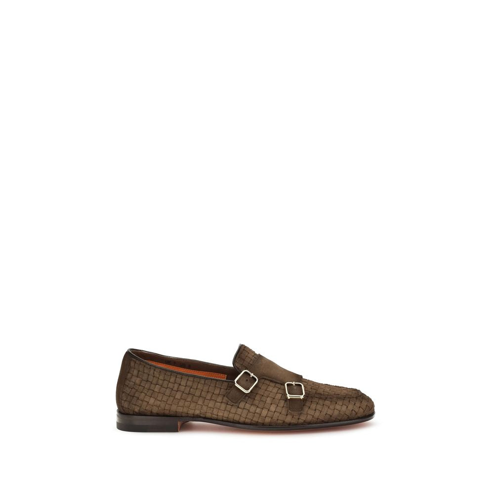 Santoni Braune Kalbsleder Bos Taurus Loafer zum Hineinschlüpfen
