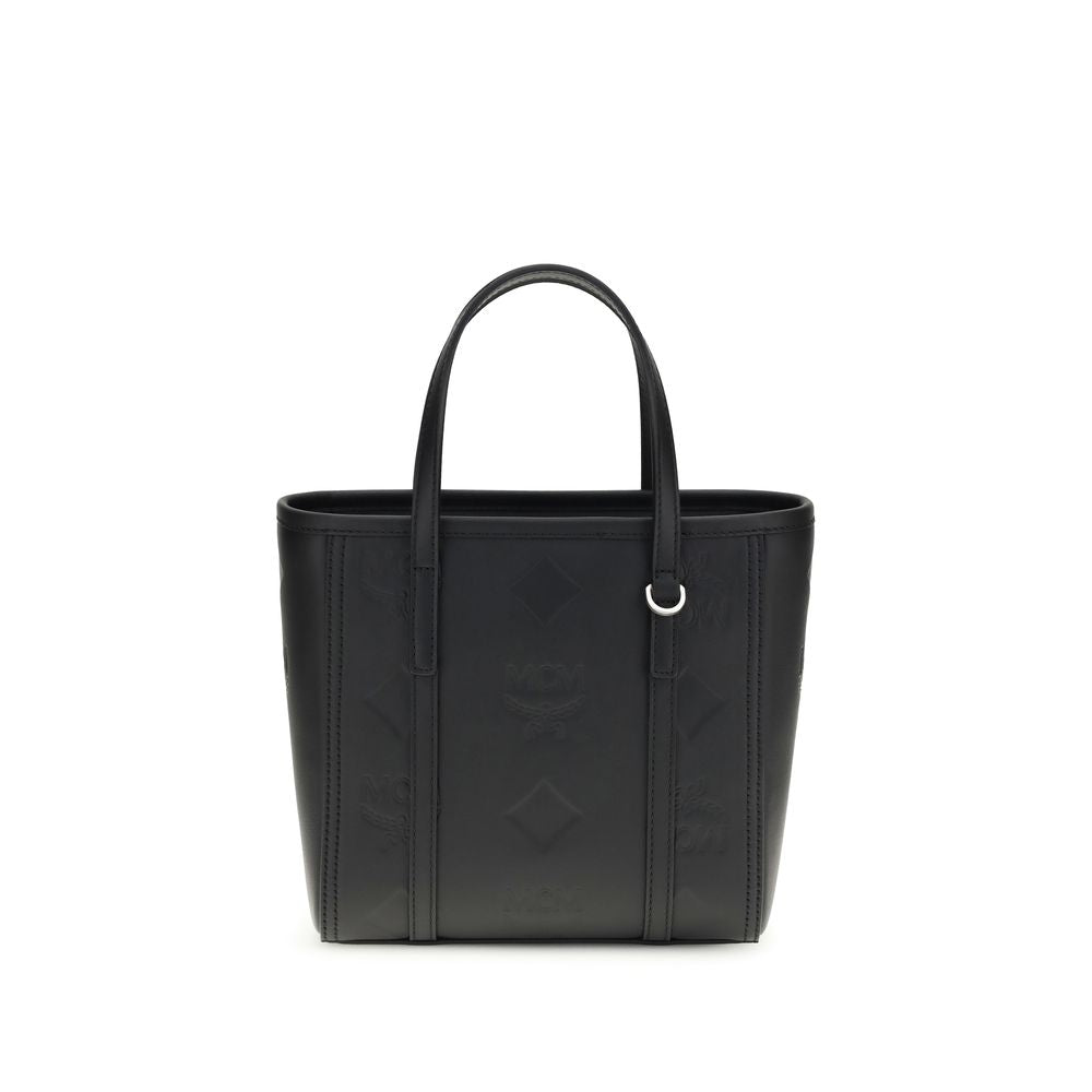 MCM Schwarze Bos Taurus Kalbsleder Schultertasche