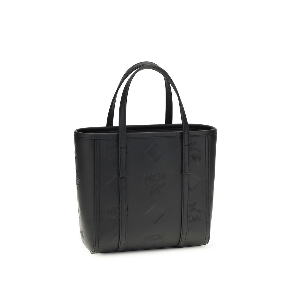 MCM Schwarze Bos Taurus Kalbsleder Schultertasche