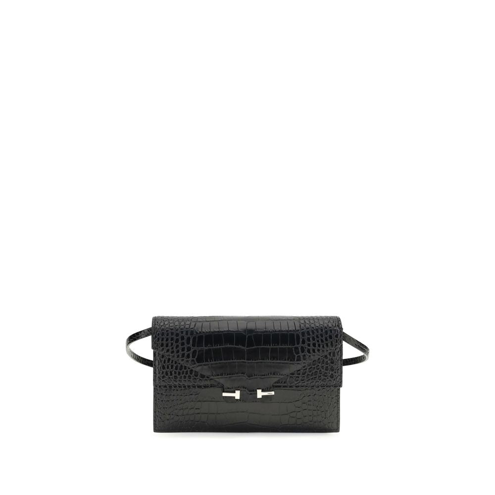 Tom Ford Black Bos Taurus Calf Leather Shoulder Bag