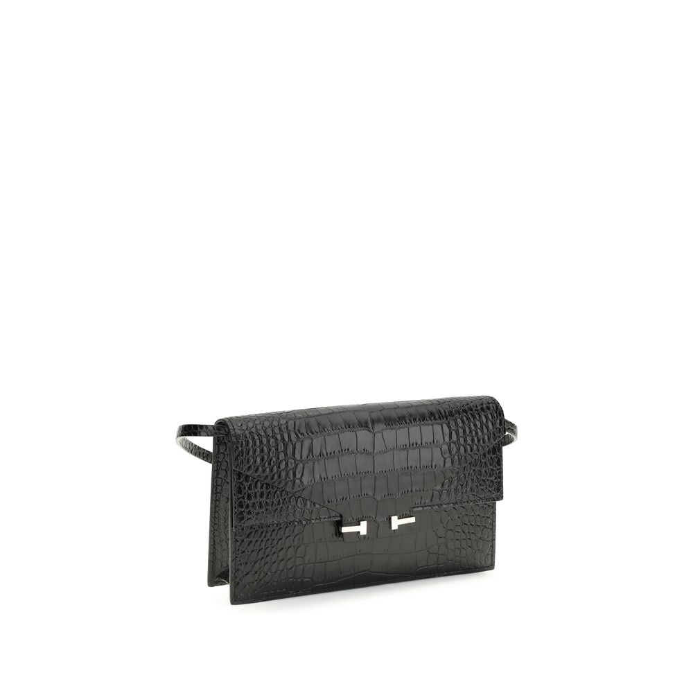 Tom Ford Black Bos Taurus Calf Leather Shoulder Bag