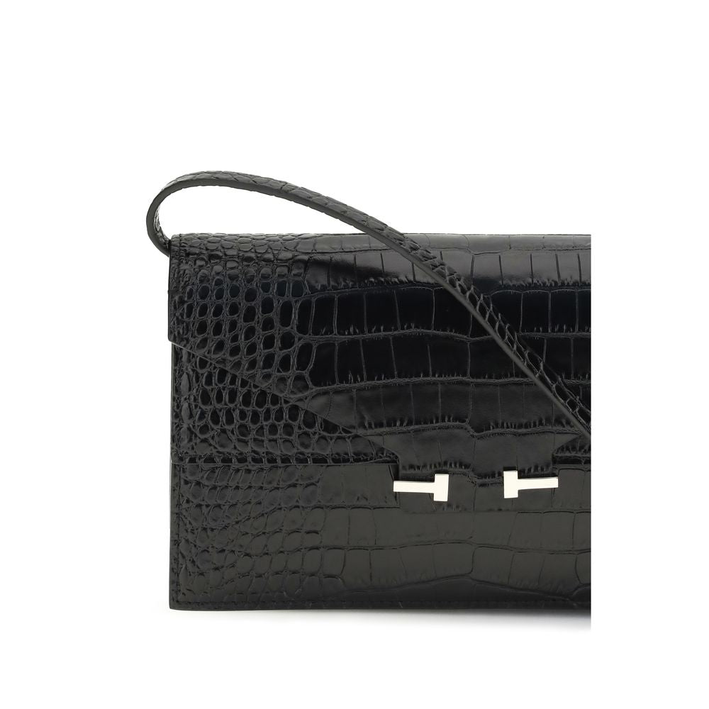 Tom Ford Black Bos Taurus Calf Leather Shoulder Bag