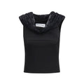 Marine Serre Black Sleeveless Viscose T-Shirt
