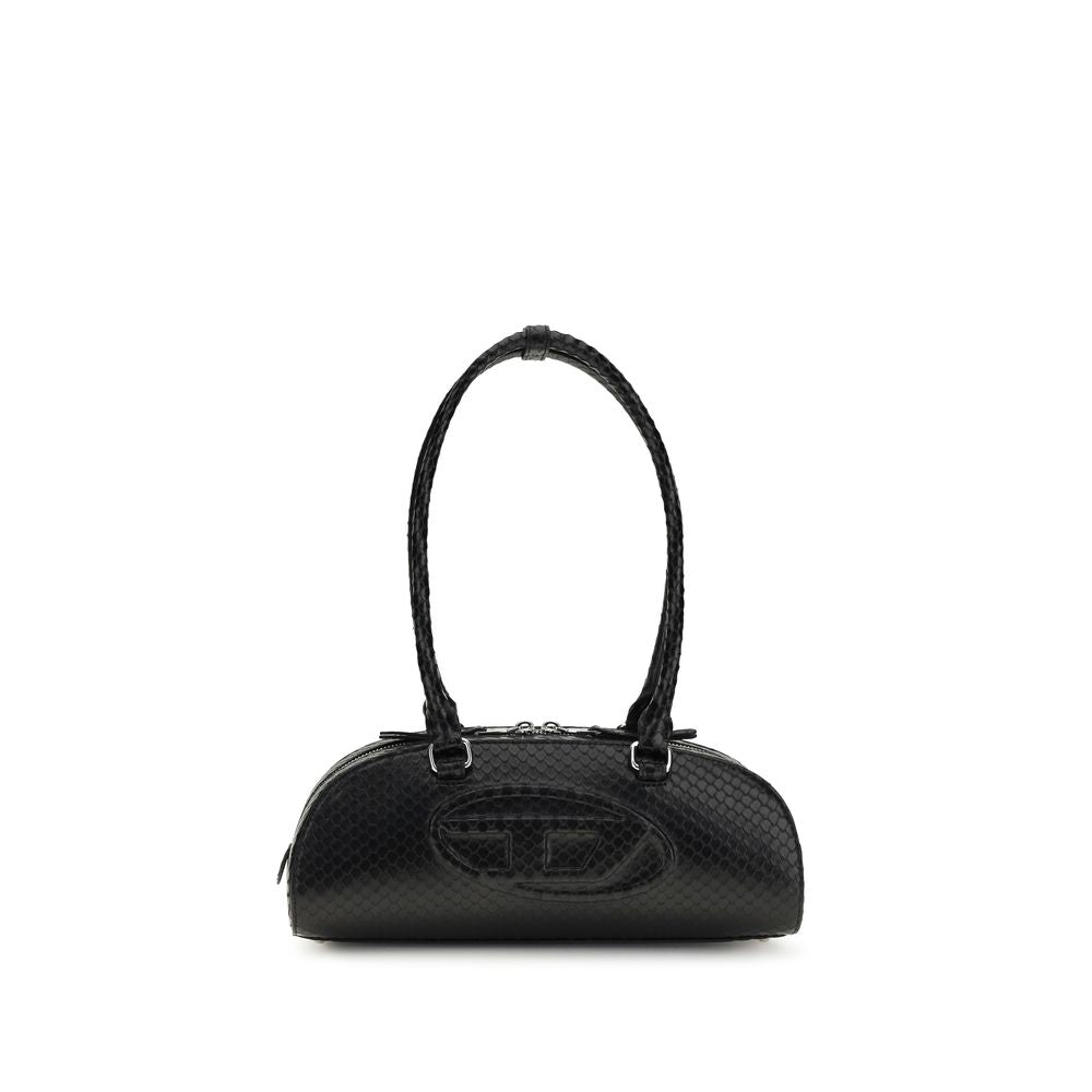 Diesel Black Bos Taurus Calf Leather Shoulder Bag